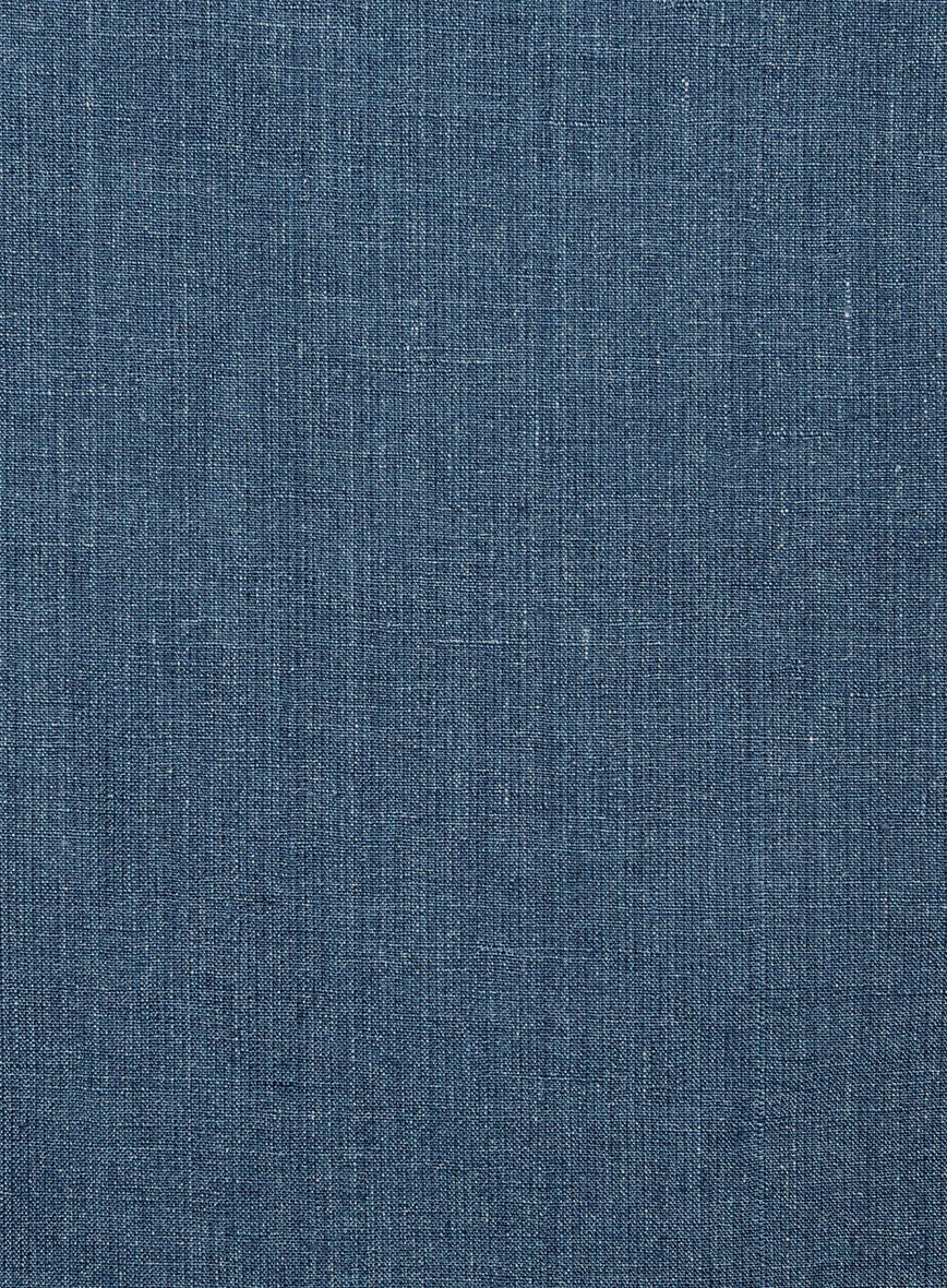 Indigo Blue Linen Suit - Golden Buttons - StudioSuits