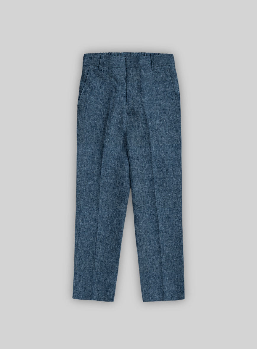 Indigo Blue Pure Linen Boys Suit - StudioSuits