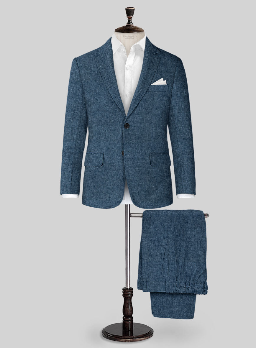 Indigo Blue Linen Boys Suit – StudioSuits