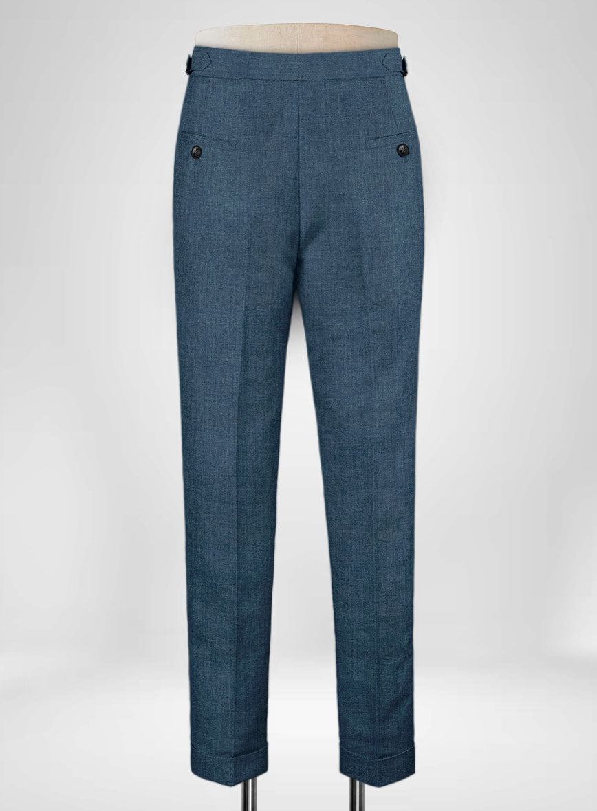 Indigo Blue Linen Highland Trousers