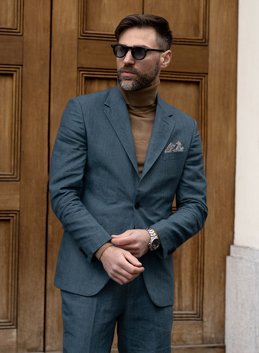 Indigo Blue Linen Jacket