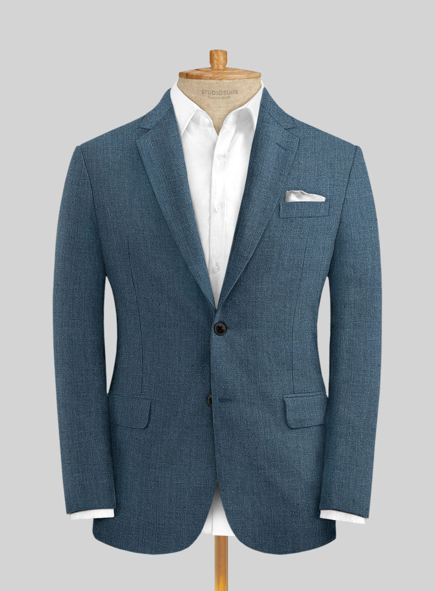 Indigo Blue Linen Jacket - StudioSuits