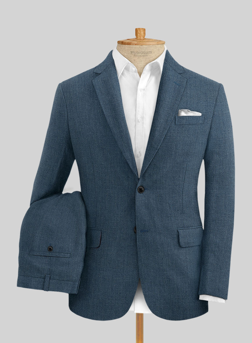 Indigo Blue Linen Suit