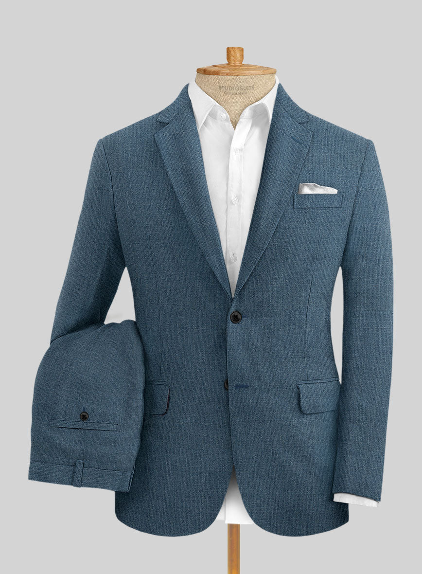 Indigo Blue Linen Suit - StudioSuits