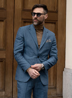 Indigo Blue Pure Linen Suit - StudioSuits