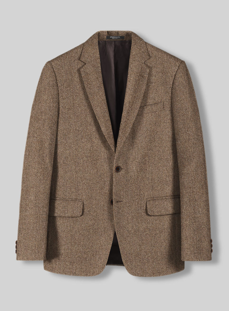 Irish Brown Herringbone Tweed Jacket - StudioSuits