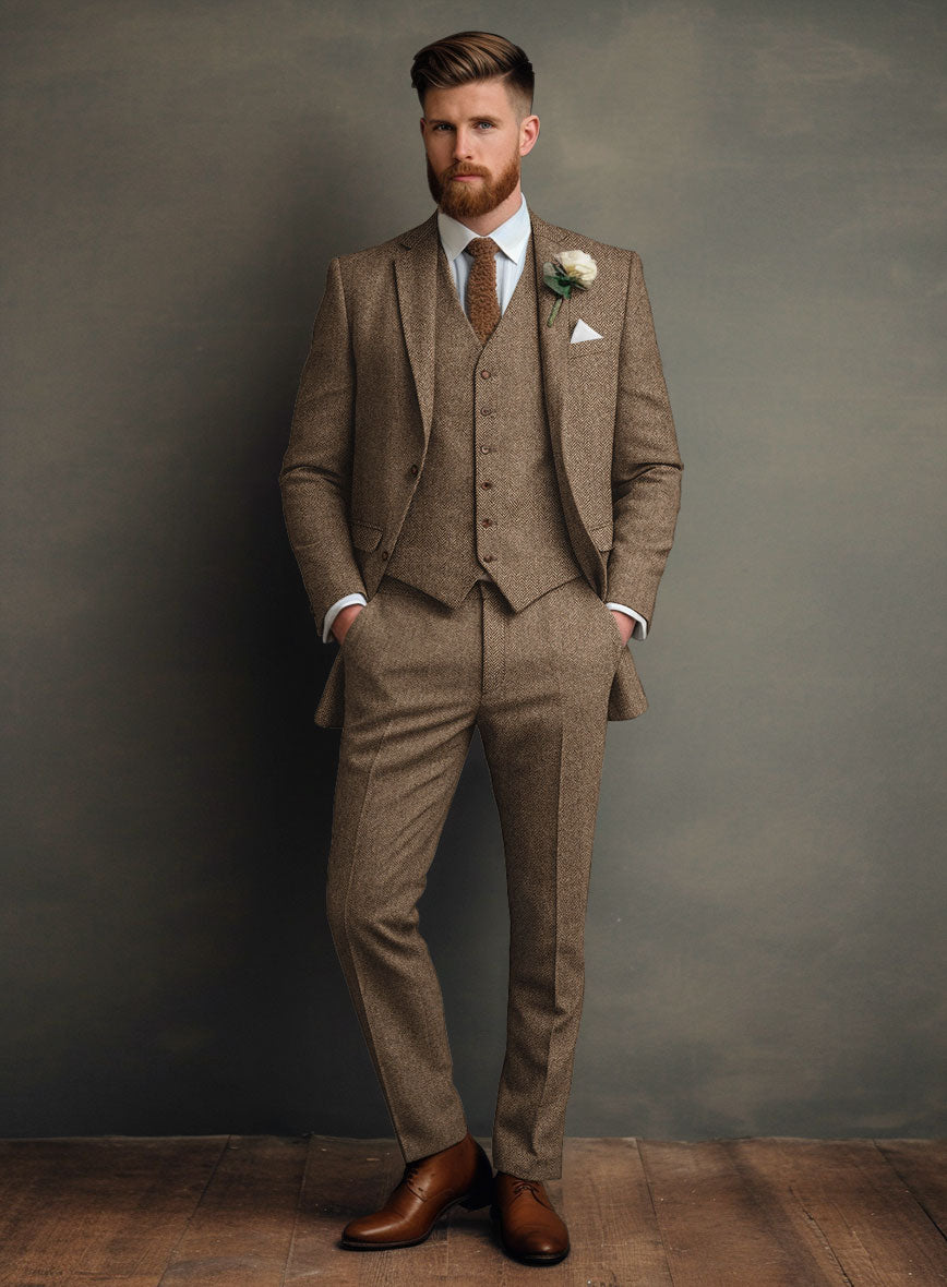 Irish Brown Herringbone Tweed Suit – StudioSuits