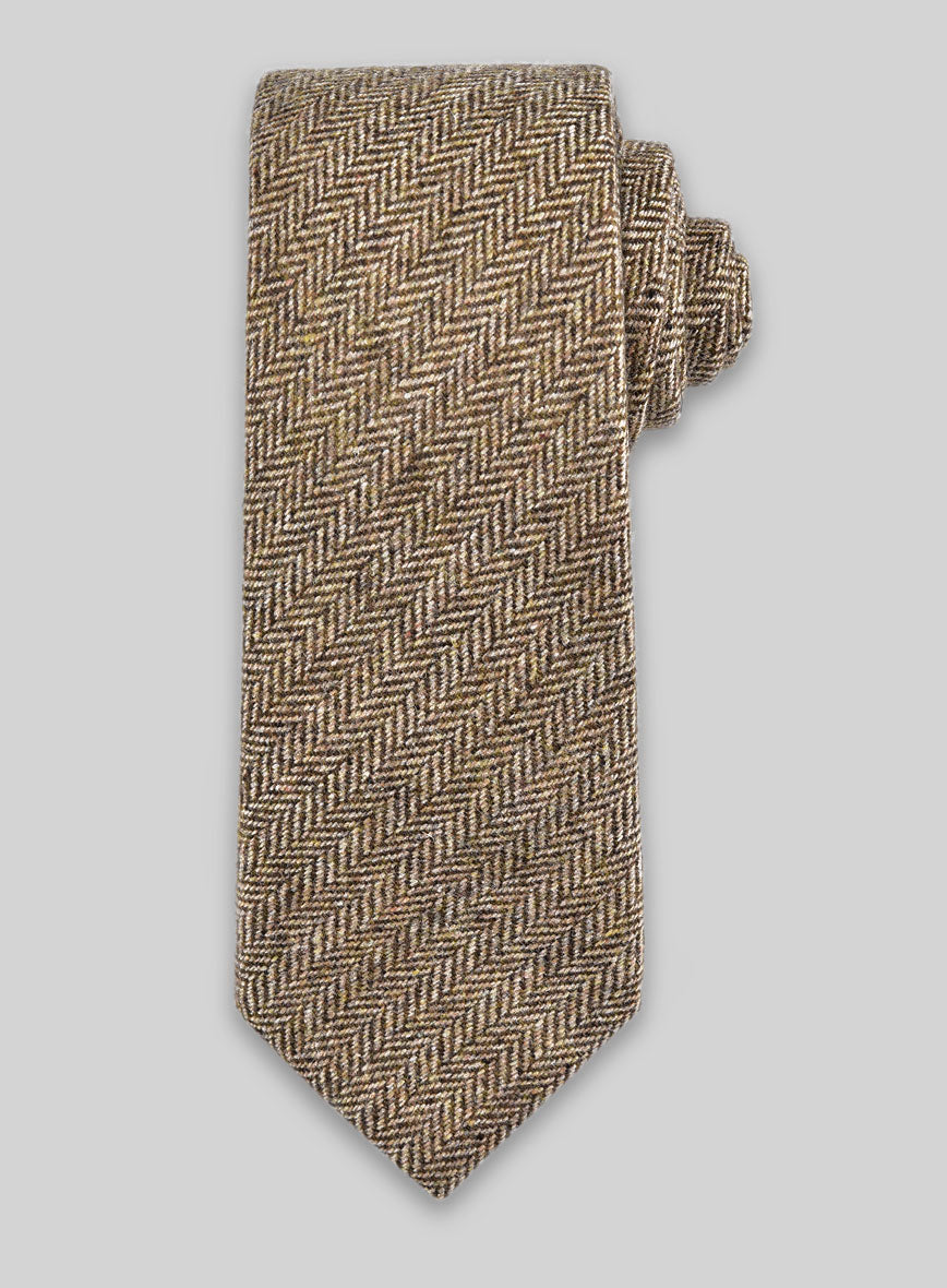 Tweed Tie - Irish Brown Herringbone - StudioSuits