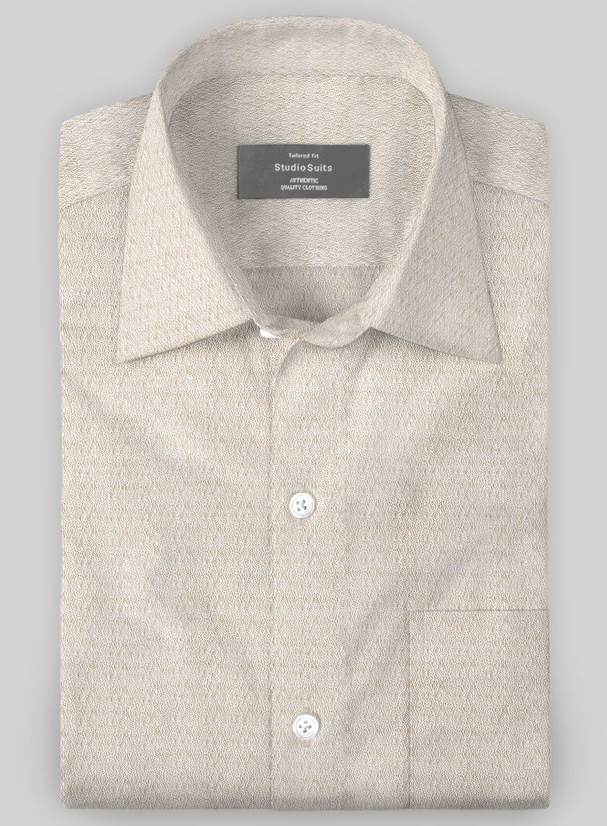 Italian Beige Cascade Shirt - StudioSuits