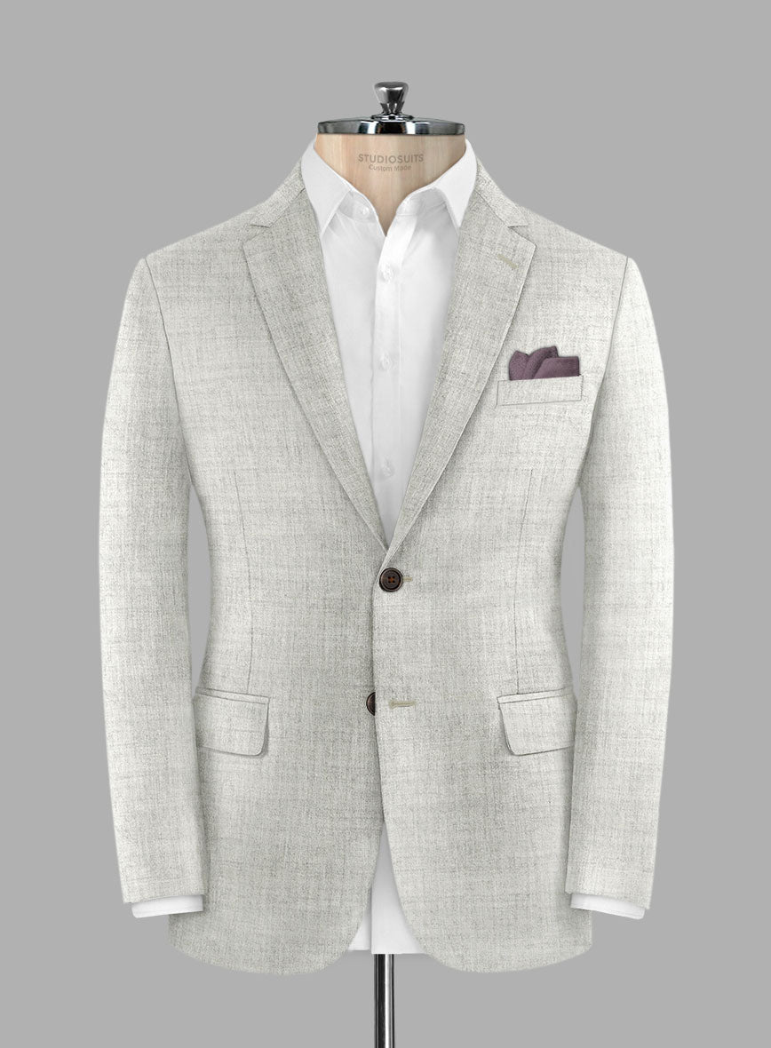 Italian Aime Ivory Gray Wool Jacket