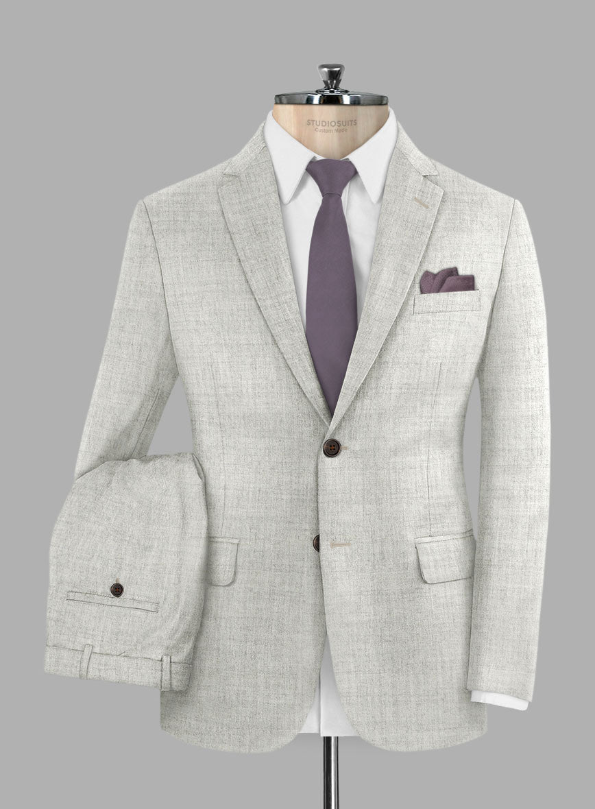 Italian Aime Ivory Gray Wool Suit