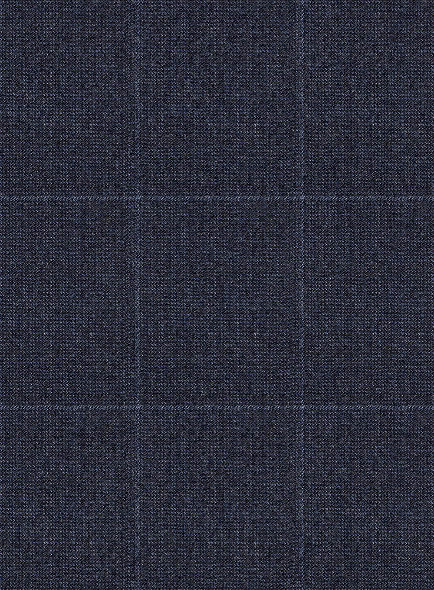 Italian Balca Blue Windowpane Flannel Jacket - StudioSuits