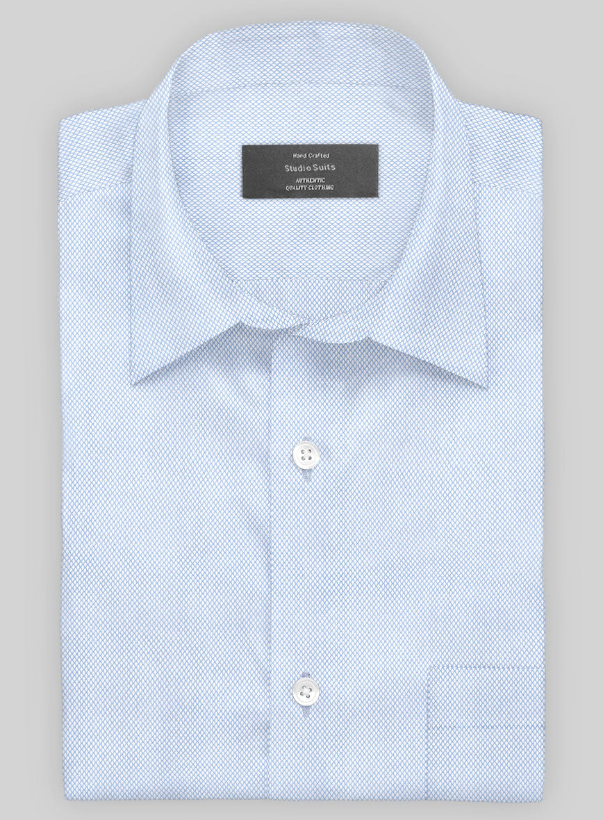 Italian Blue Diamond Grid Shirt - StudioSuits