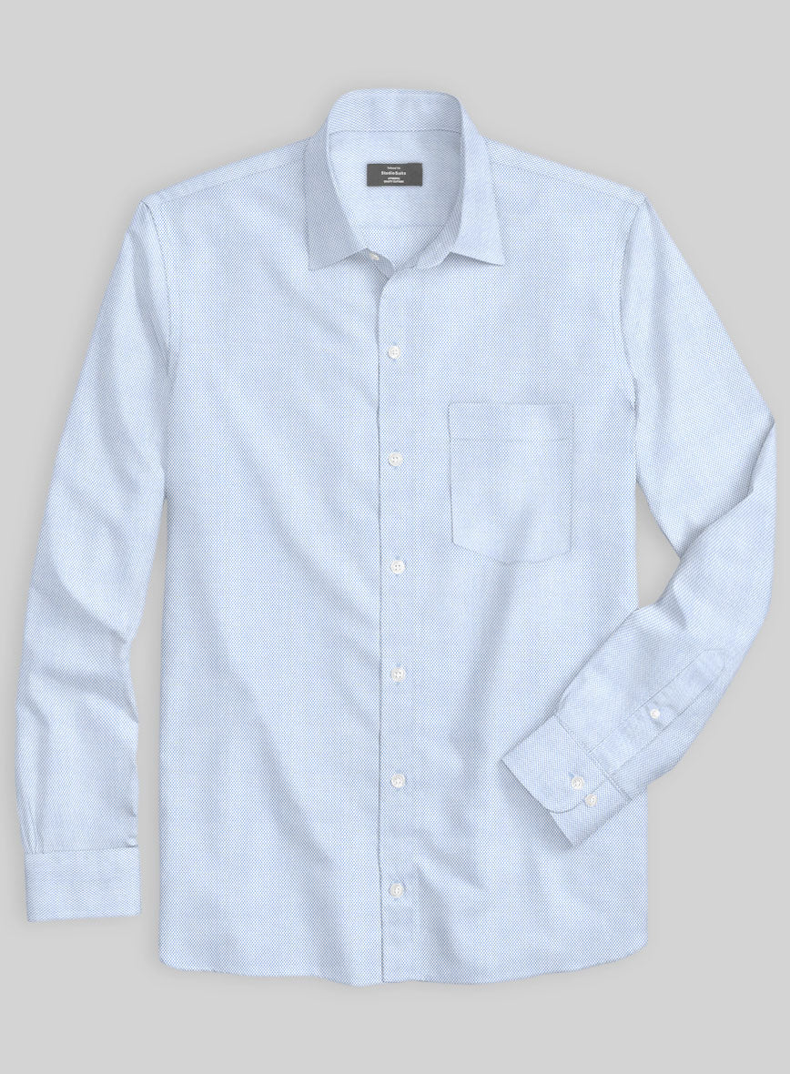 Italian Blue Diamond Grid Shirt - StudioSuits