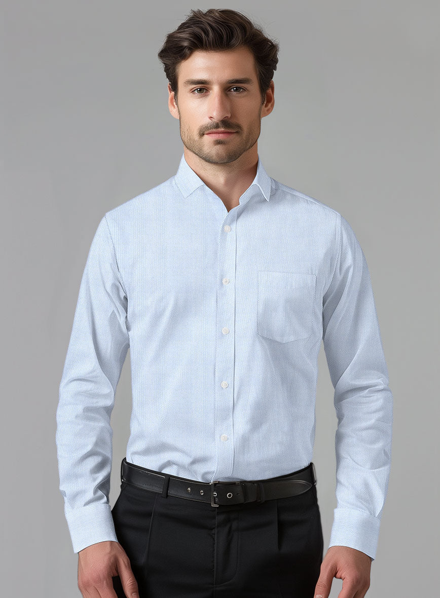 Italian Blue Diamond Grid Shirt - StudioSuits