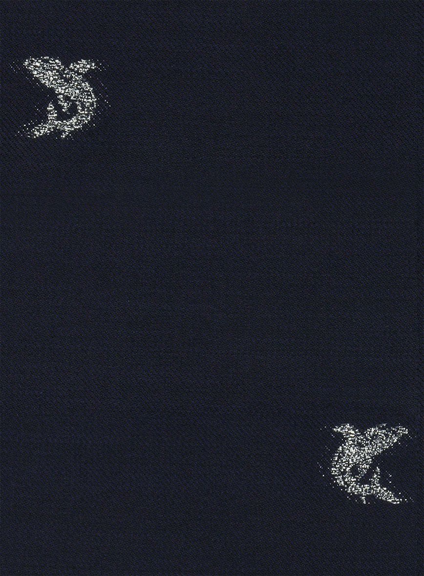 Italian Blue Fish Wool Pants - StudioSuits