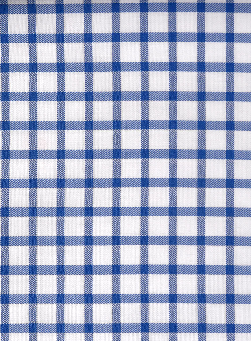 Italian Blue Gingham Check Shirt - StudioSuits