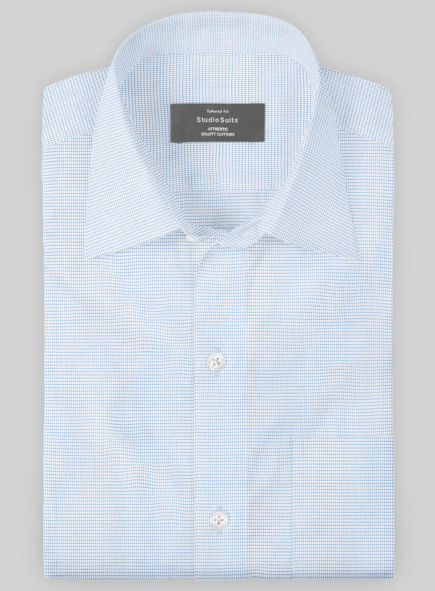 Italian Blue Grid Shirt - StudioSuits