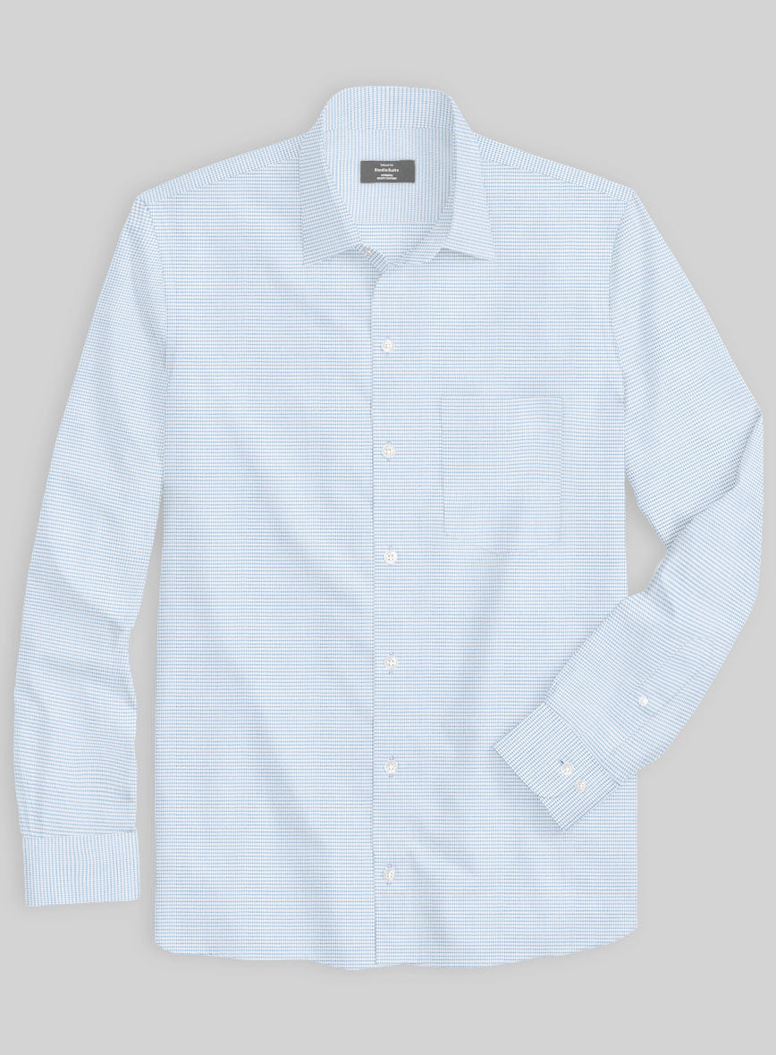 Italian Blue Grid Shirt - StudioSuits