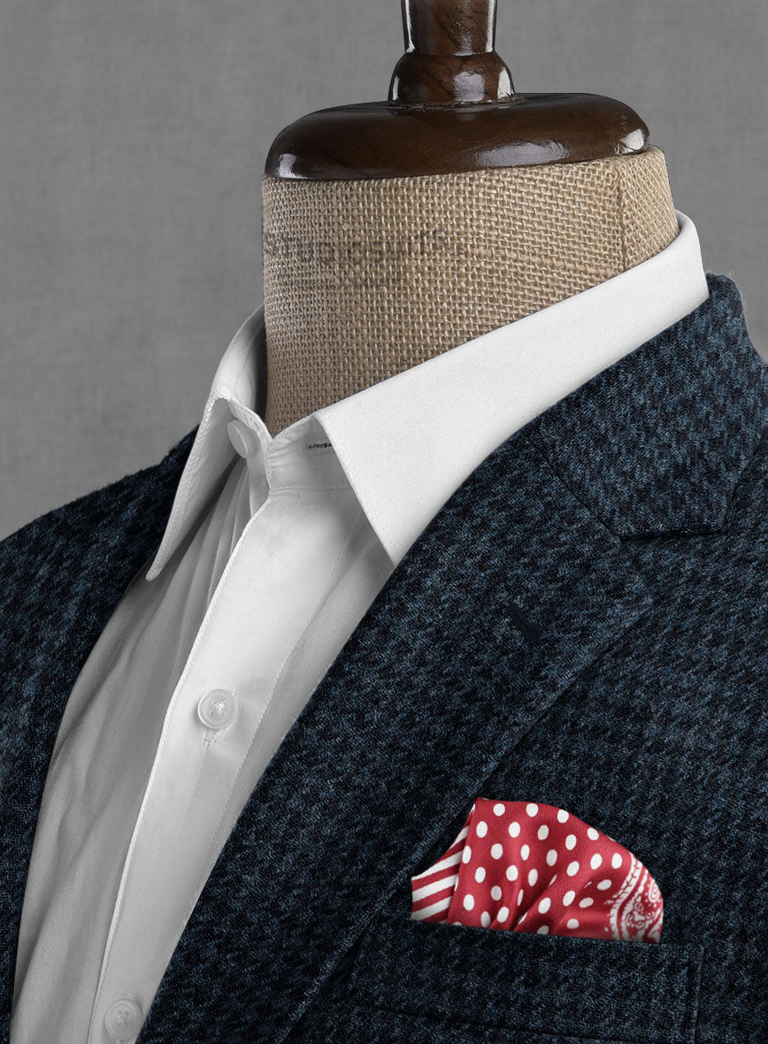 Italian Blue Houndstooth Tweed Jacket - StudioSuits