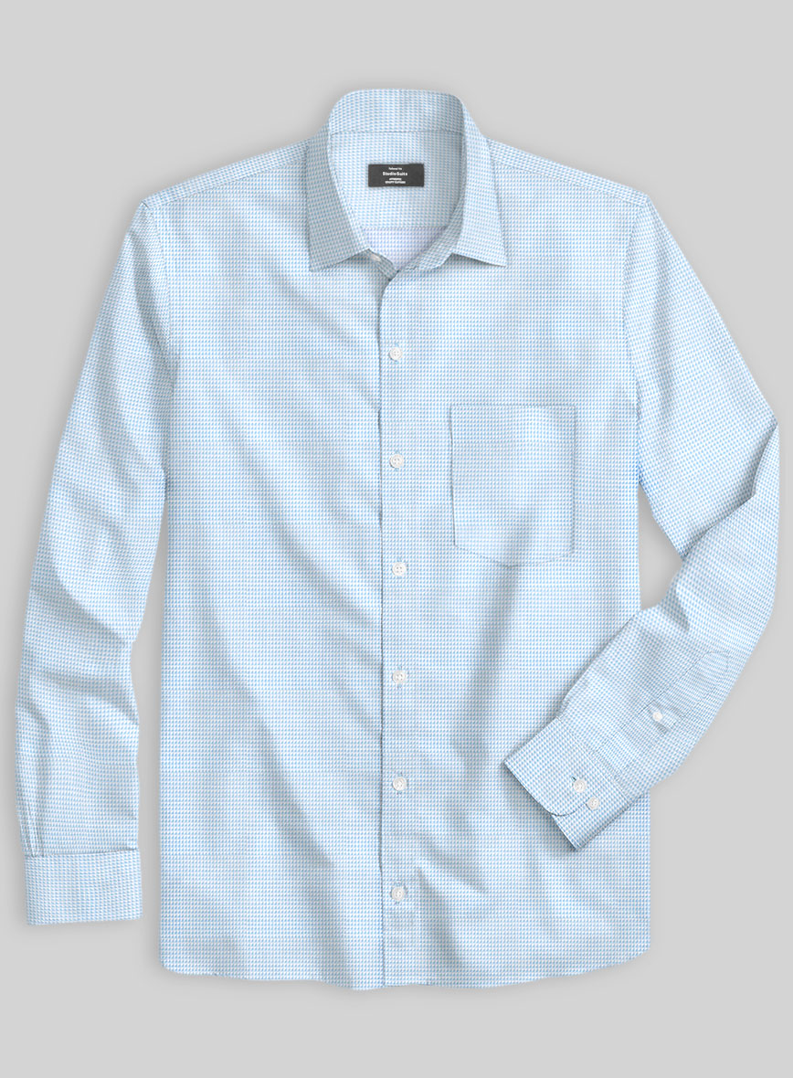 Italian Blue Nailhead Shirt - StudioSuits