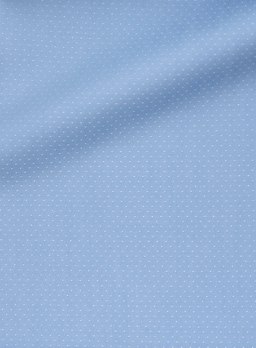 Italian Blue Pin Dots Shirt - StudioSuits