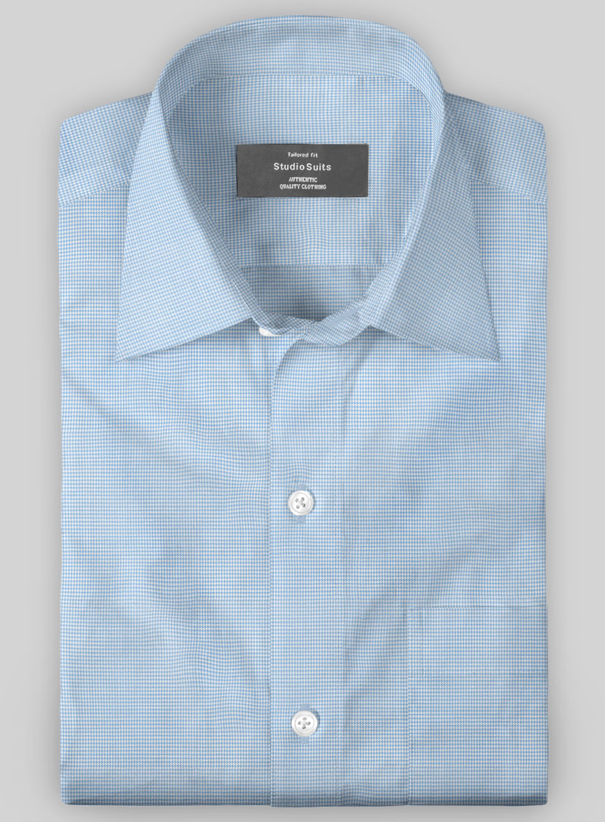 Italian Blue Puppytooth Shirt - StudioSuits