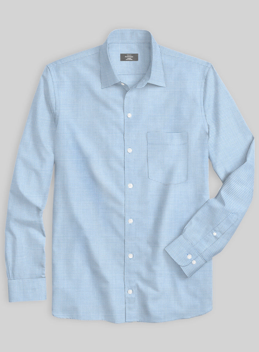 Italian Blue Puppytooth Shirt - StudioSuits