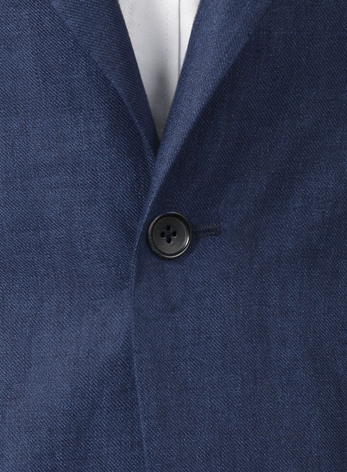 Italian Brandy Blue Pablo Style Linen Jacket - StudioSuits