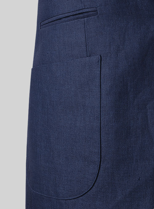 Italian Brandy Blue Pablo Style Linen Jacket - StudioSuits