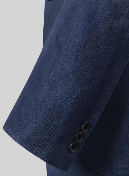 Italian Brandy Blue Pablo Style Linen Jacket - StudioSuits