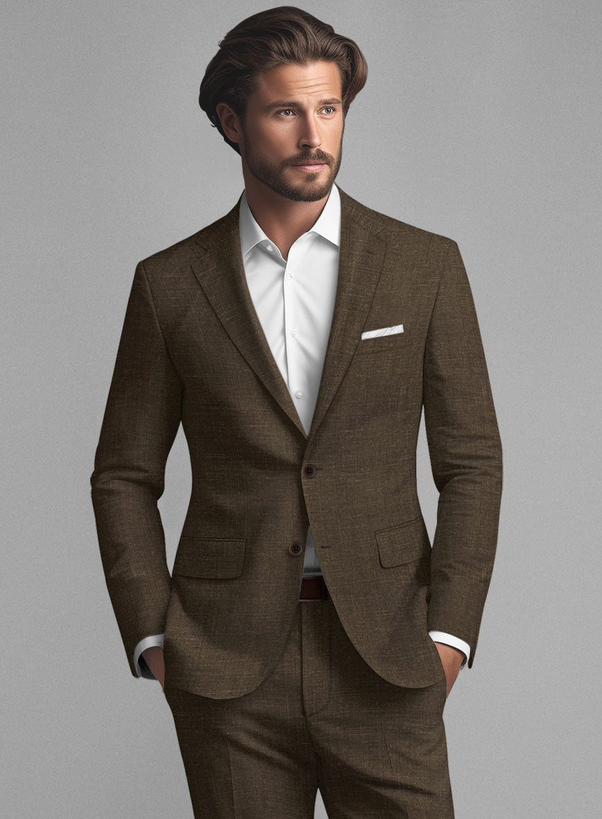 Italian Brown Linen Jacket - StudioSuits