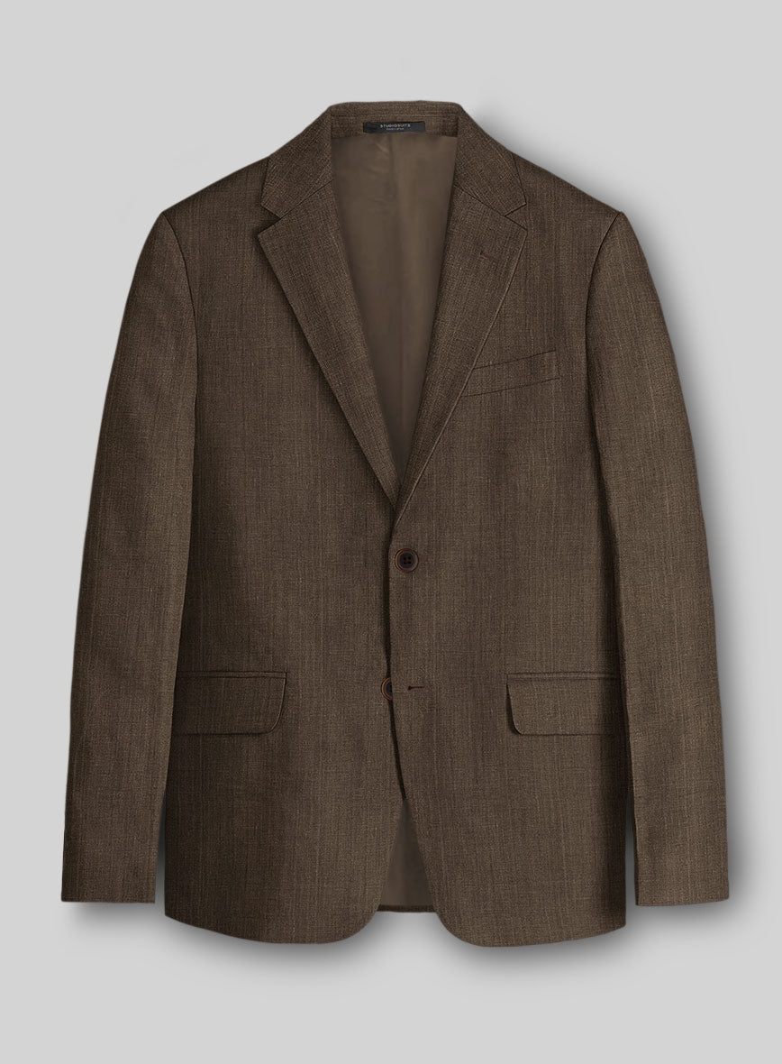 Italian Brown Linen Jacket - StudioSuits