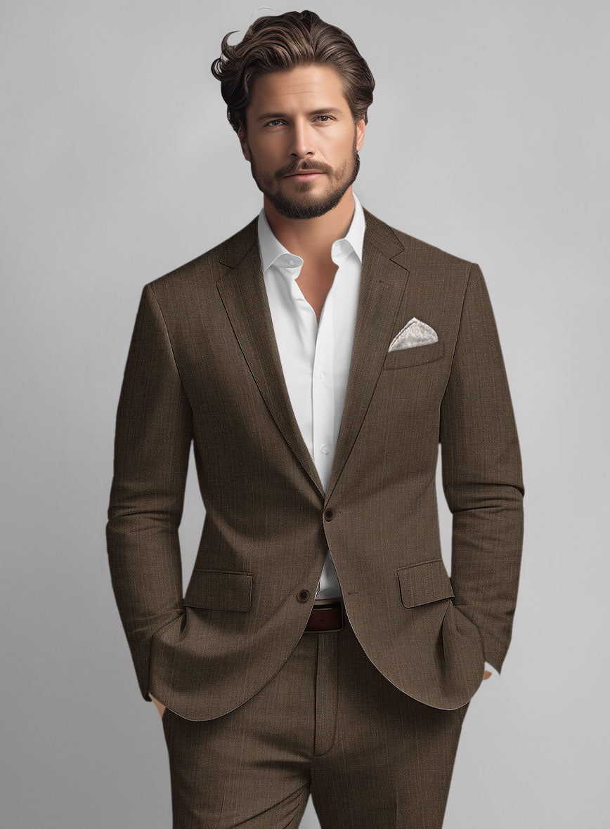 Italian Brown Linen Jacket - StudioSuits