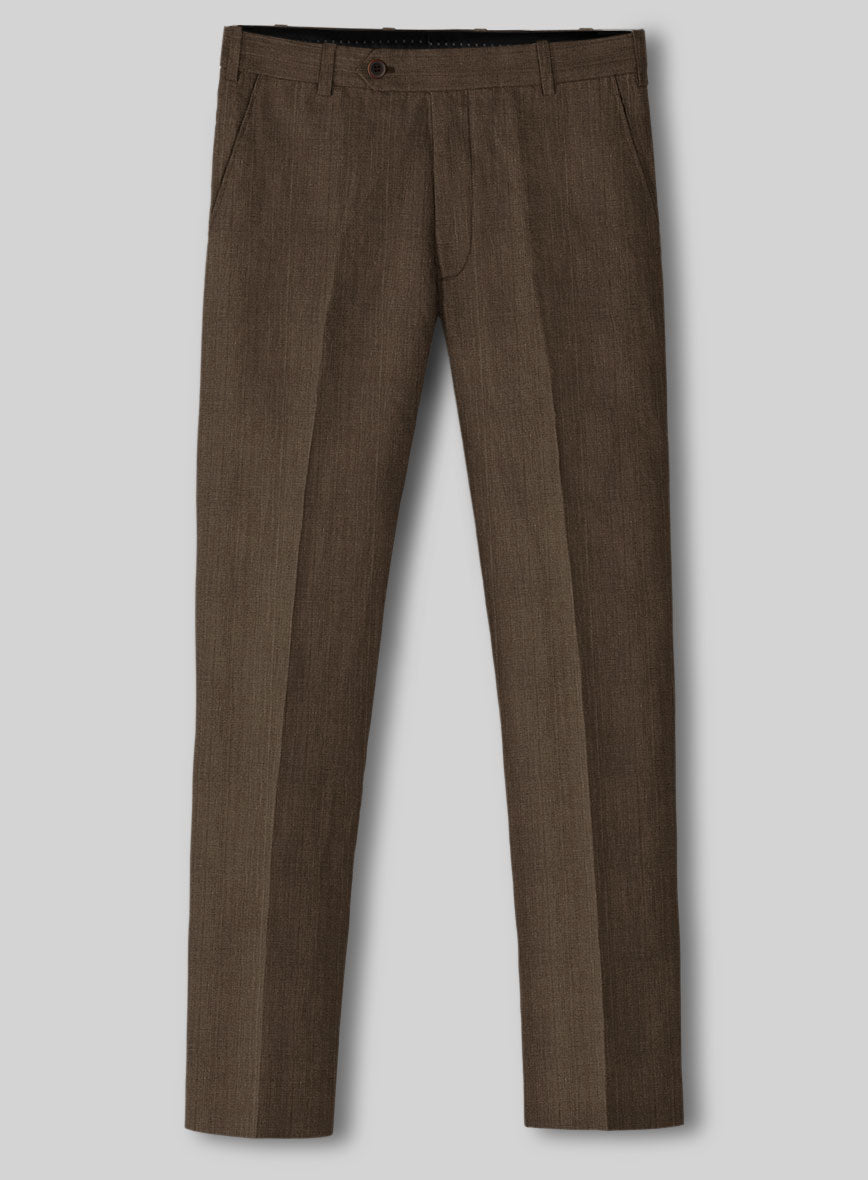 Italian Brown Linen Pants - StudioSuits