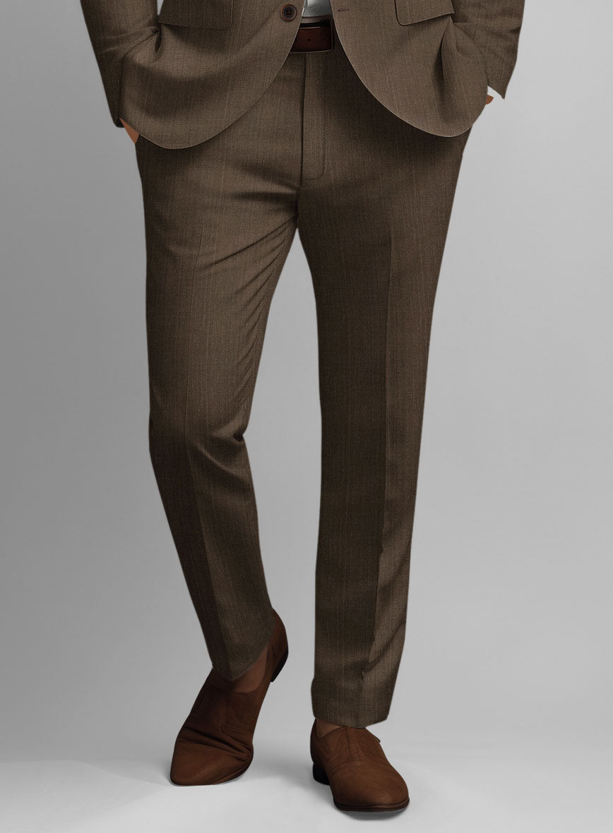 Italian Brown Linen Pants - StudioSuits