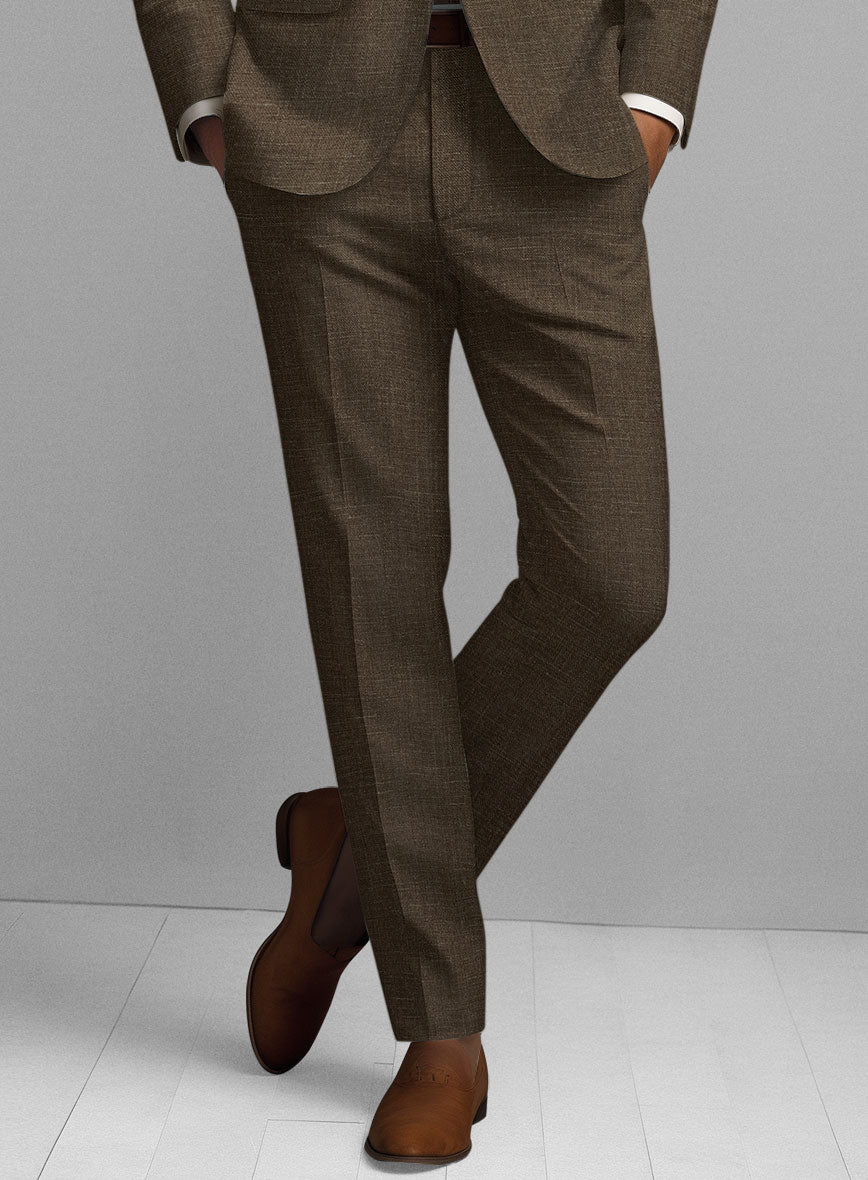 Italian Brown Linen Pants - StudioSuits