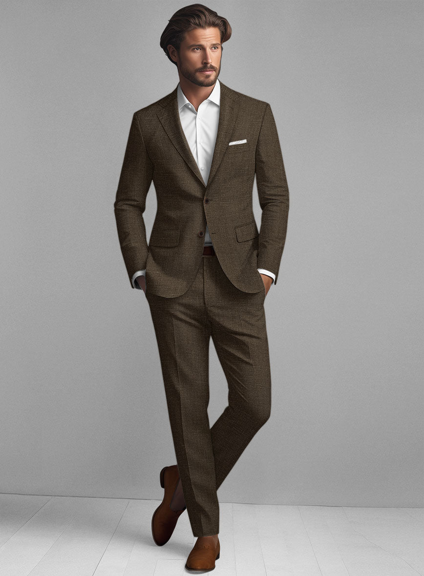 Italian Brown Linen Suit - StudioSuits