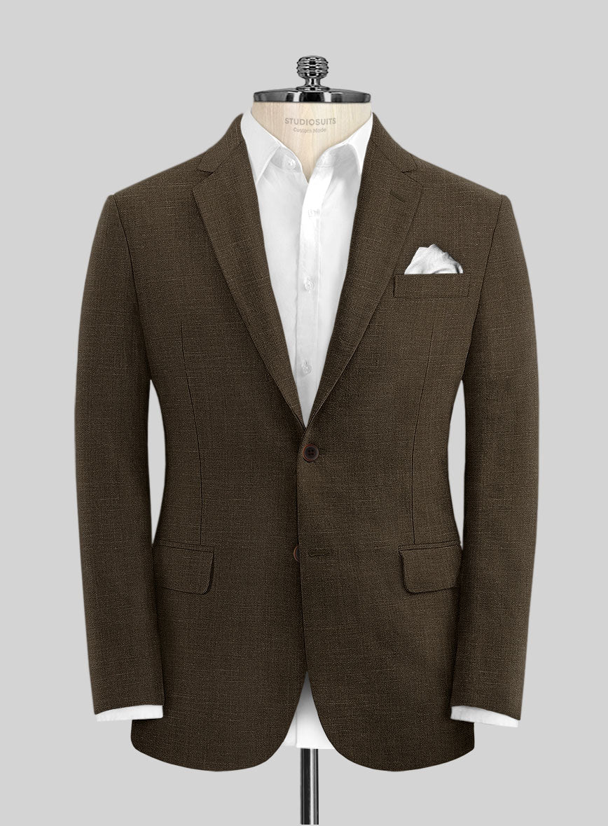 Italian Brown Linen Suit - StudioSuits