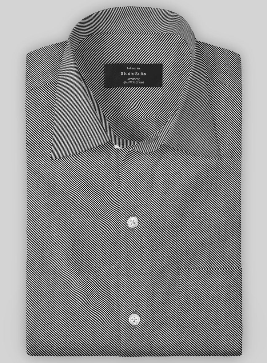 Italian Cavalry Twill Black Shirt - StudioSuits