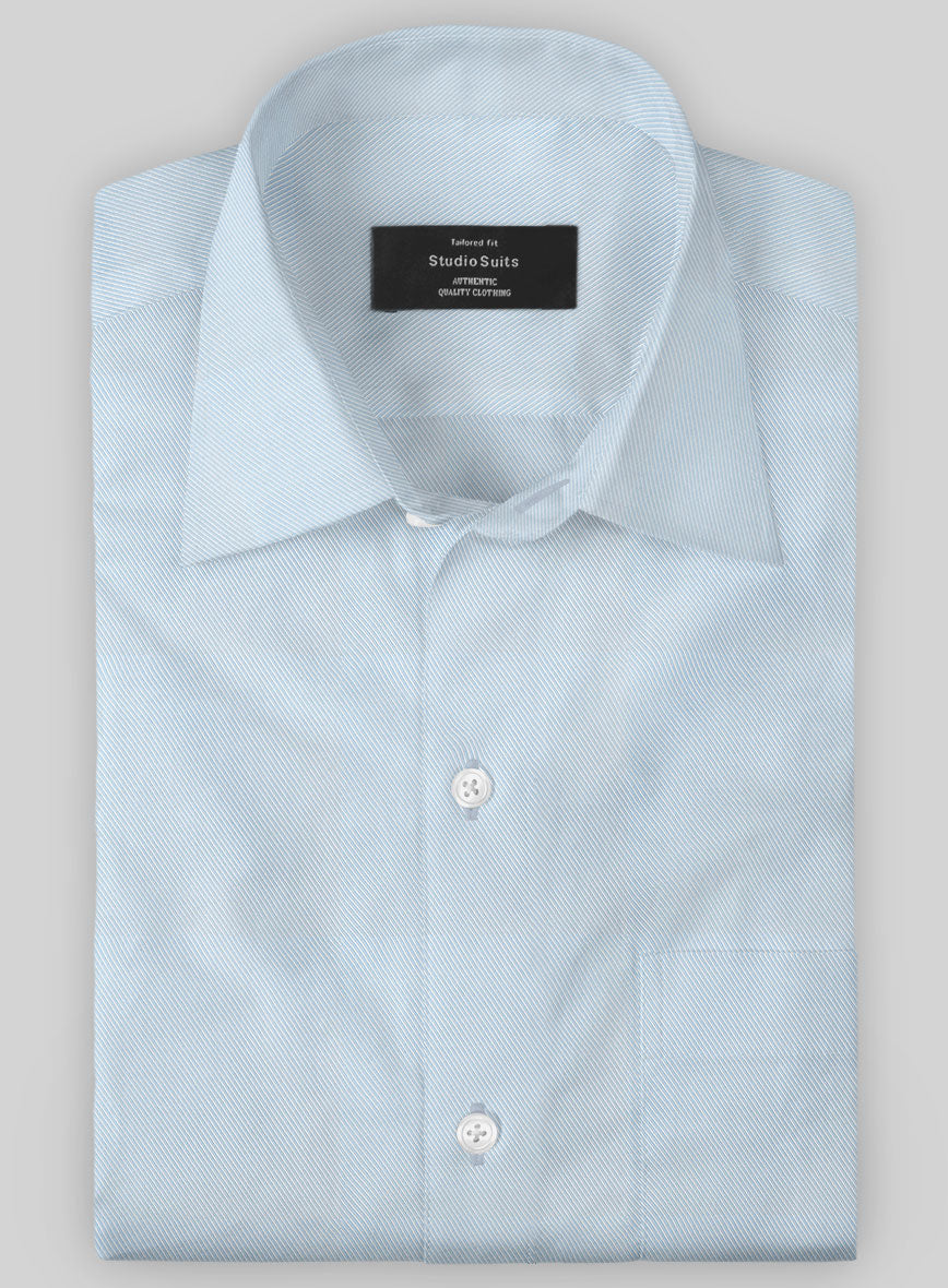 Italian Cavalry Twill Blue Shirt - StudioSuits