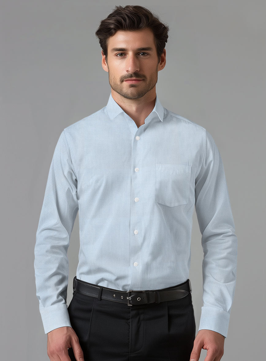 Italian Cavalry Twill Blue Shirt - StudioSuits