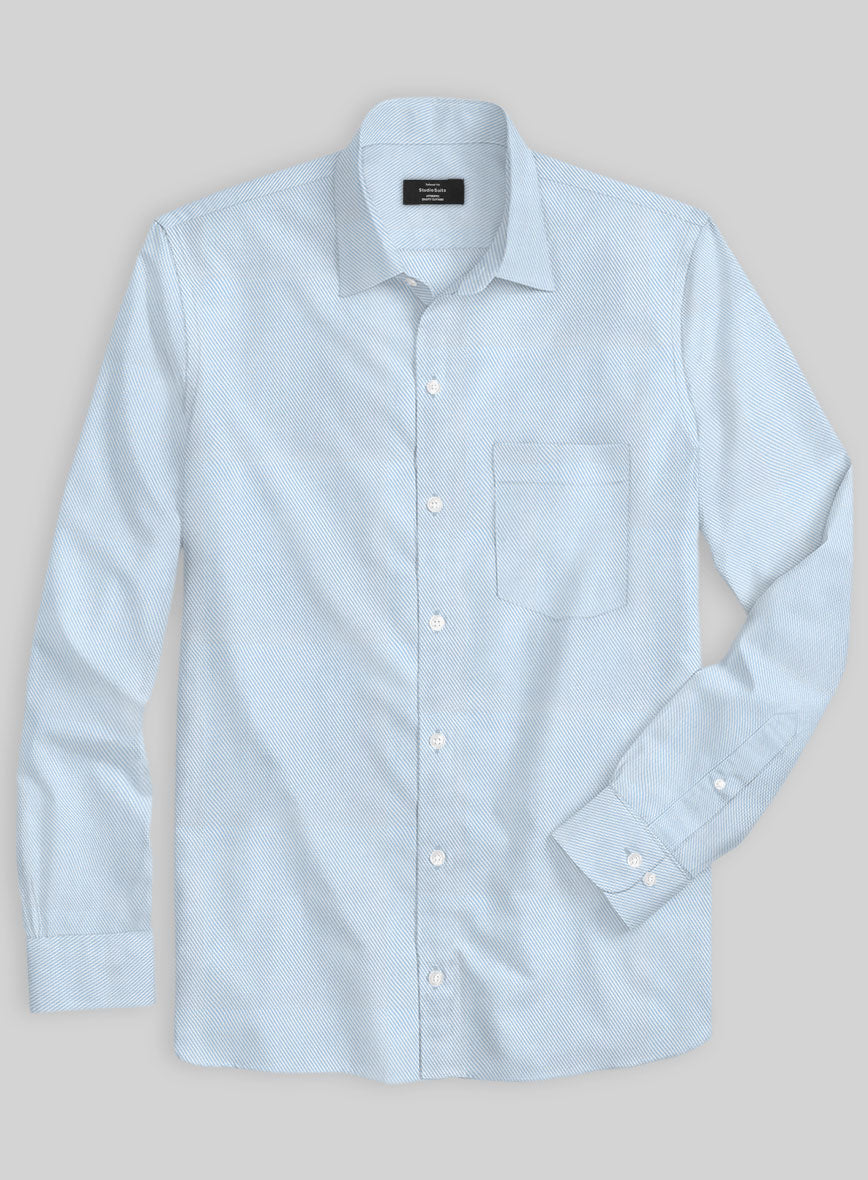 Italian Cavalry Twill Blue Shirt - StudioSuits