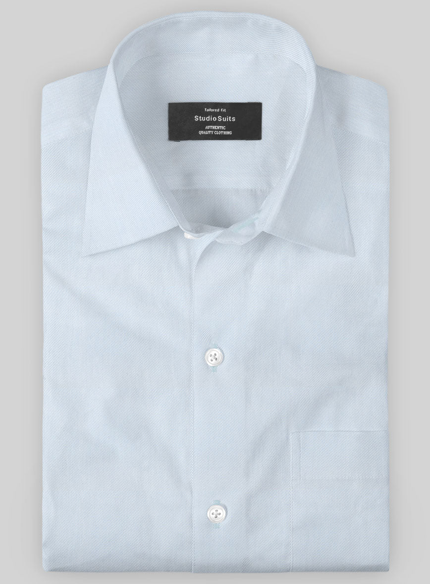 Italian Cavalry Twill Light Blue Shirt - StudioSuits