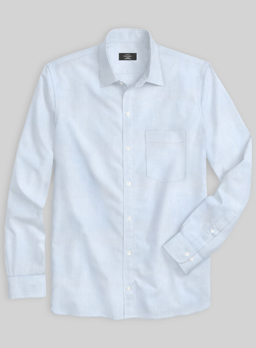 Italian Cavalry Twill Light Blue Shirt - StudioSuits