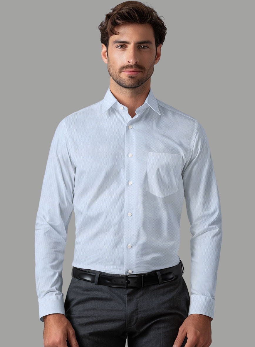 Italian Cavalry Twill Light Blue Shirt - StudioSuits