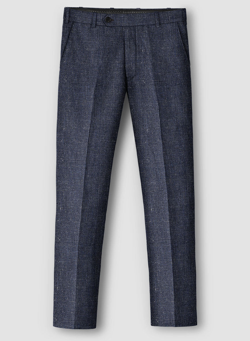 Italian Cotton Linen Hopsack Anibal Pants - StudioSuits