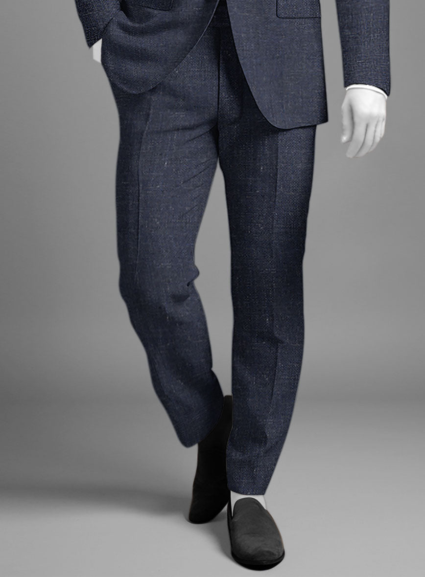 Italian Cotton Linen Hopsack Anibal Pants - StudioSuits