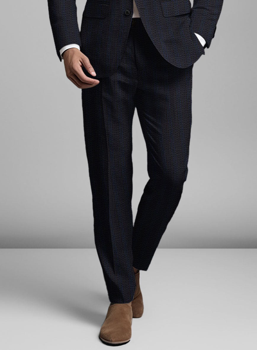 Italian Cotton Seersucker Corrado Pants - StudioSuits