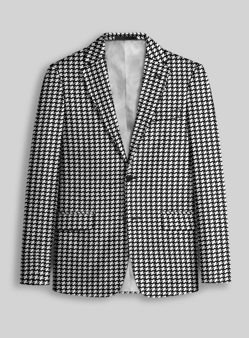 Italian Cotton Silk Bold Houndstooth Jacket - StudioSuits